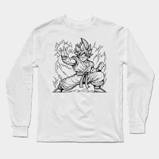 Goku Line Art Long Sleeve T-Shirt